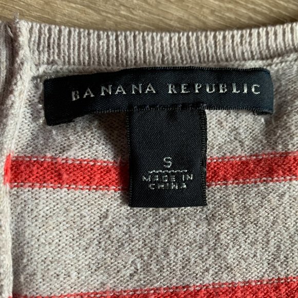 Banana Republic Orange Stripe Sweater S - Picture 4 of 5